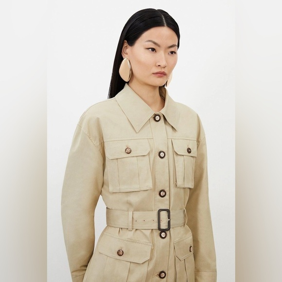 Karen Millen Jackets & Blazers - Karen Millen Tailored Cargo Pocket Belted Safari Jacket